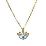Blue Evil Eye Lash Necklace