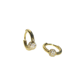 Sterling Silver Pave Ball Huggies