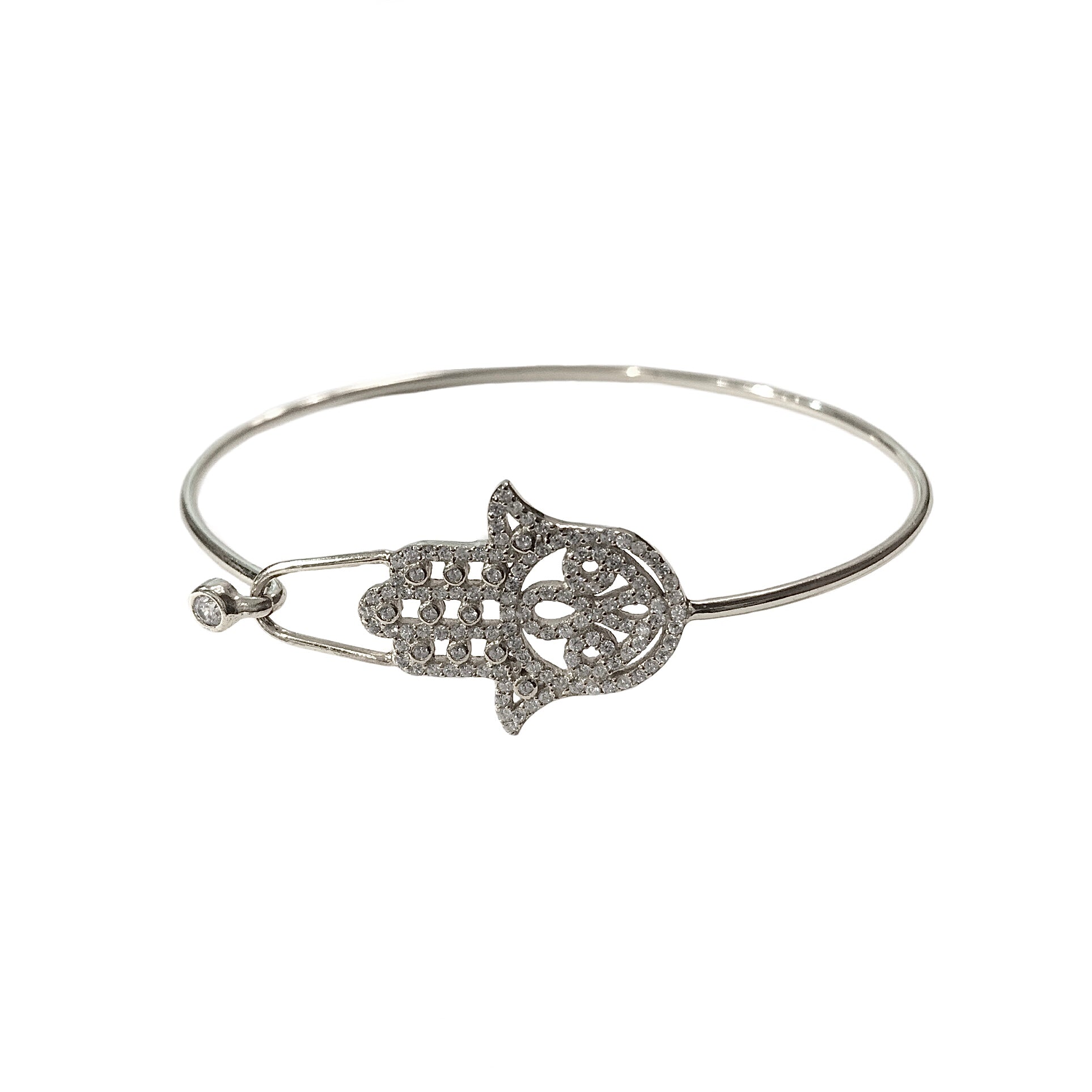 Hand of Hamsa 925 sterling silver snake bracelet