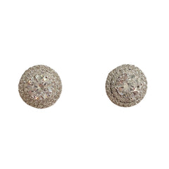 Adriene Round Birthstone Double Halo Studs