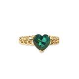 Amy Heart Cuban Chain Rings