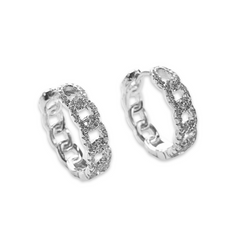 Sparkle Cuban Chain 0.75” Huggies