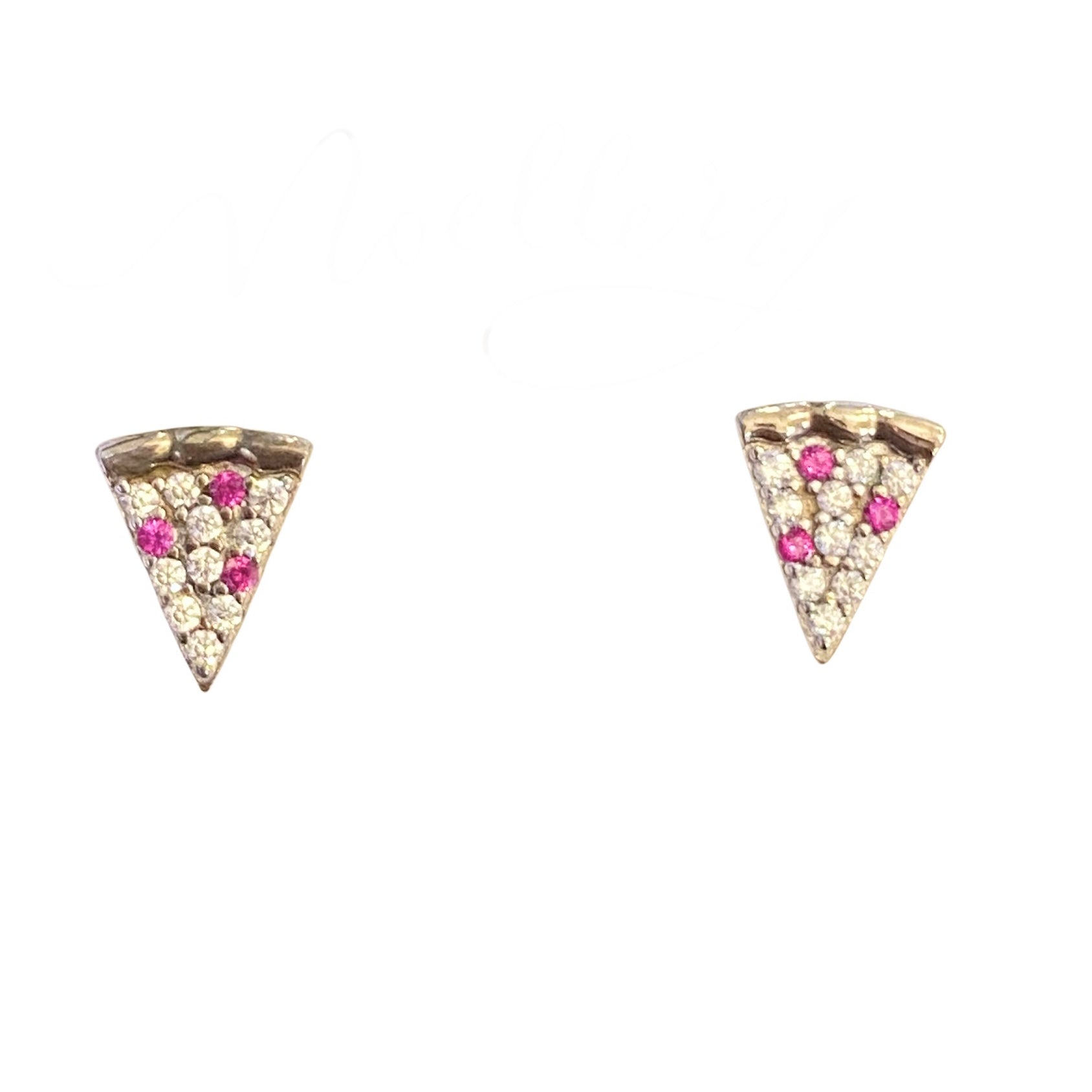 Sterling Silver Pepperoni Pizza Studs