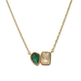 Adriene Birthstone Bezel Duo Petite Necklace