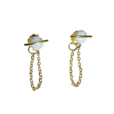 Opaline Saturn Chain White Opal Earrings