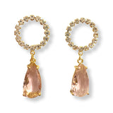 Krista Circle Teardrop Gemstone Statement Earrings