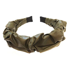 Krista Ruffled Leather Headband