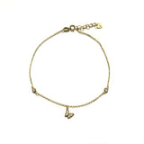 Butterfly Bezel Charm Anklet