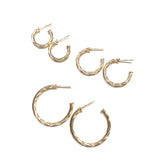 Gold Filled Striped Hoops Studs