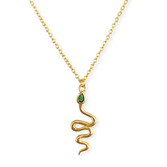 Sassy Snake Emerald Necklace