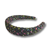 Noellery Black Puff Tweed Headband