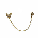 Butterfly Double Chain Stud Earrings