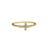 Cross Twisted Rope Ring