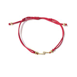 Lightning Bolt CZ Red Adjustable Bracelet