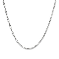 Amy Mixed Media Paperclip Link Tennis Choker