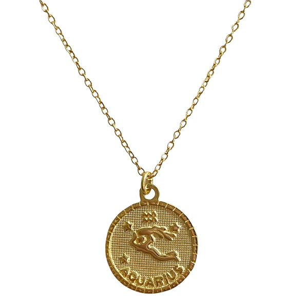 Necklace Zodiac Aquarius Men's Women's Leather Surfer Chain Necklace Zodiac Aquarius Men's Women's Leather Surfer Chain