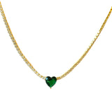 Amy Gemstone Heart Necklace