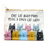 Coin File Pouch- One Cat Away From Being a Crazy Cat Lady