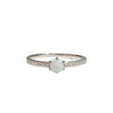 Opaline Half Sparkle White Opal Ring