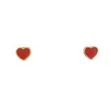 Amore Red Heart Studs