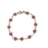 Gold Filled Evil Eye 7” Bracelet