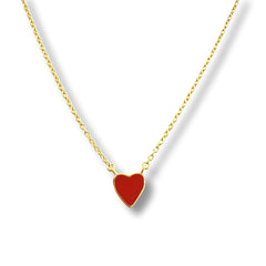 Noellery Red Heart Enamel Necklace