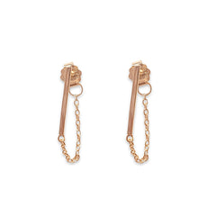 Barbara Plain Chain Stud Earrings