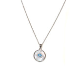 Evil Eye Mother Of Pearl Pendant Necklace