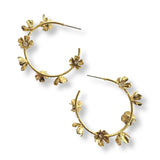 Krista Gold Flower Hoop Earrings