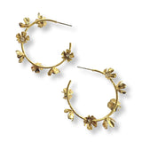 Krista Gold Flower Hoop Earrimgs