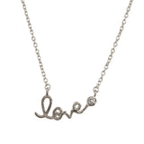 Amore Love Cursive Bezel Necklace