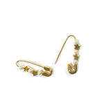 Star Pearl Safety Pin Thread Earrings