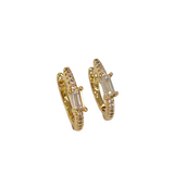 Emerald Cut Gold Filled Huggies