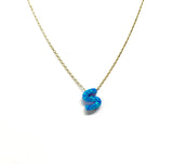 Initial Blue Opal Necklace