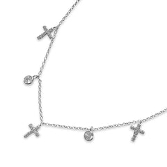 Cross Charm Bezel Anklet