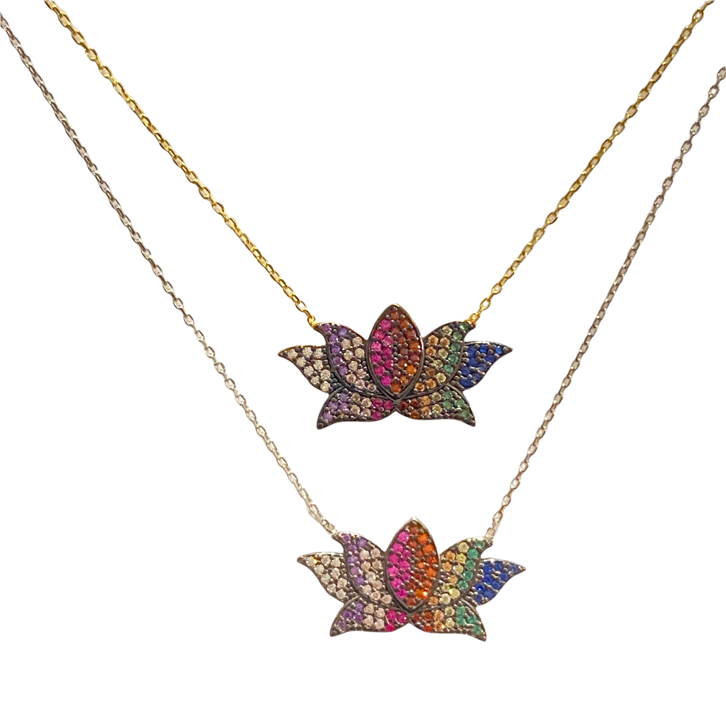 Lotus Rainbow Necklace