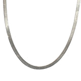 Sterling Silver Herringbone Flat Chain Choker