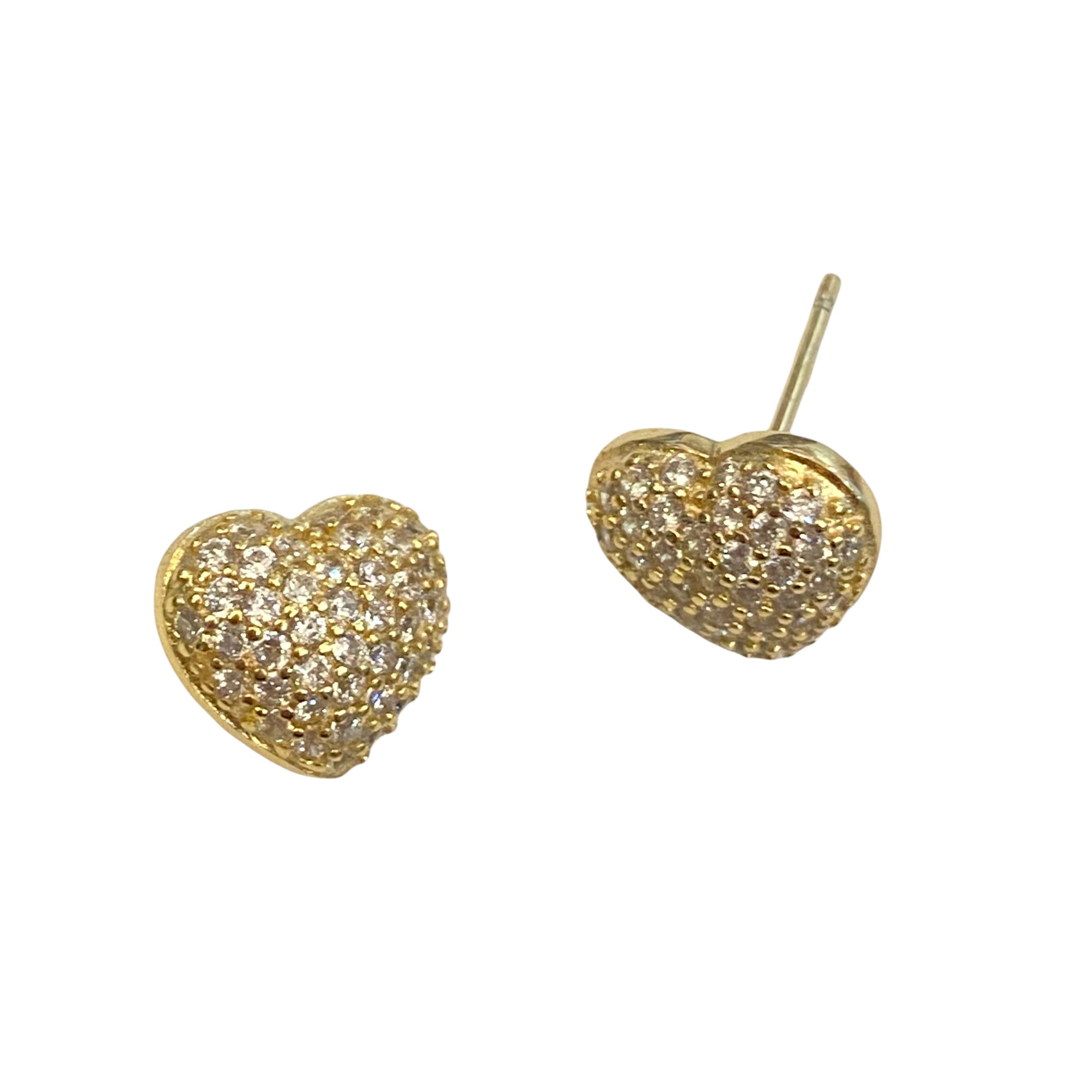 Amore Puffy Heart Studs