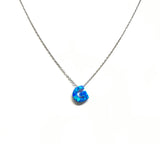 Initial Blue Opal Necklace