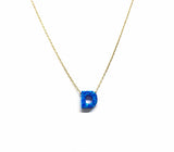 Initial Blue Opal Necklace