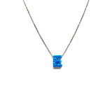 Initial Blue Opal Necklace