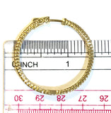 French Clasp Pave Medium 1.5” Hoops