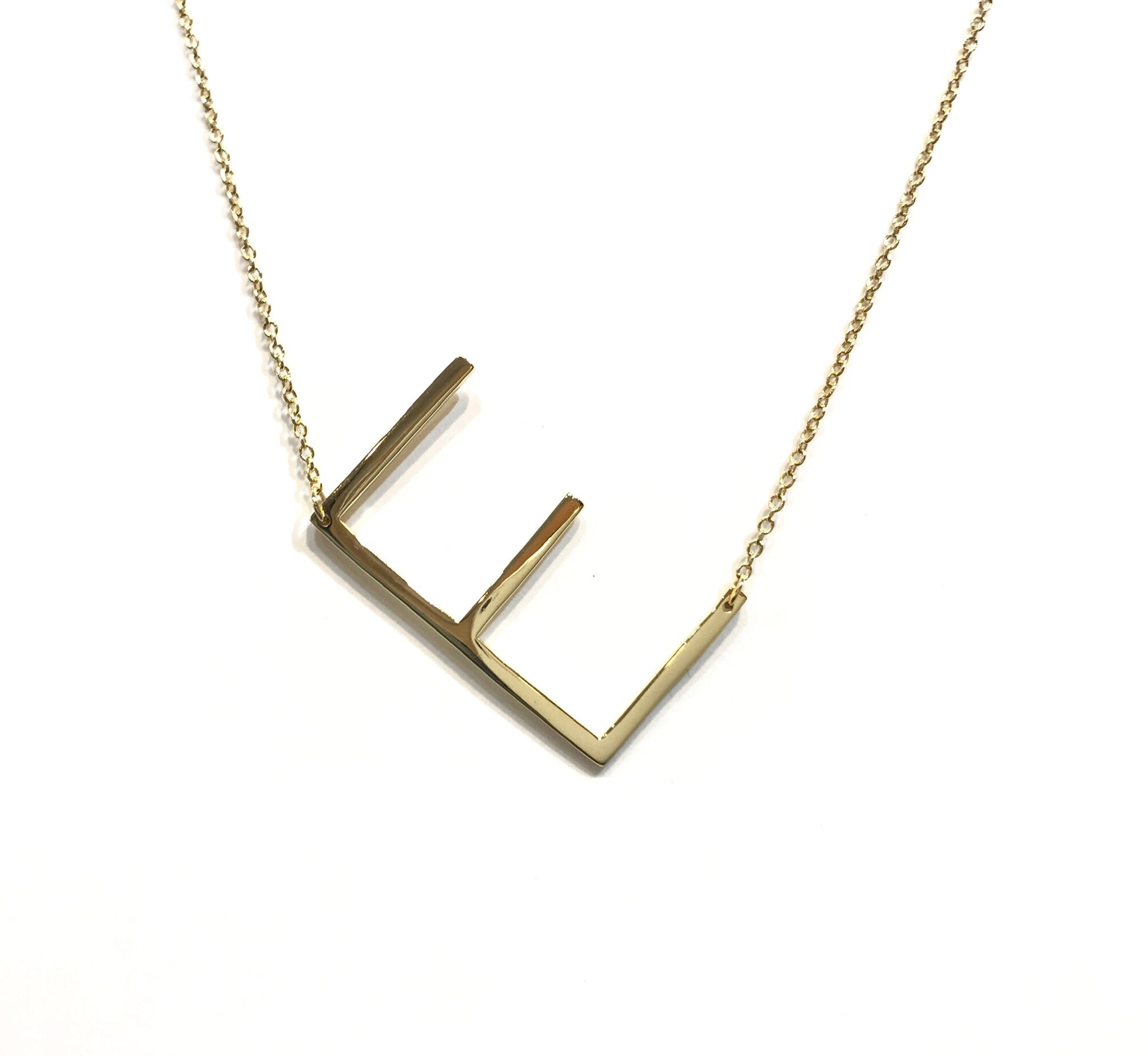 Big letter e necklace sale