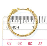 Sparkle Bezel French Clasp Small 1.1” Hoops