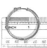 French Clasp Pave Medium 1.5” Hoops