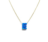 Initial Blue Opal Necklace
