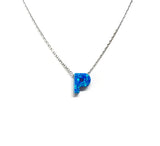 Initial Blue Opal Necklace