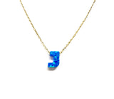 Initial Blue Opal Necklace